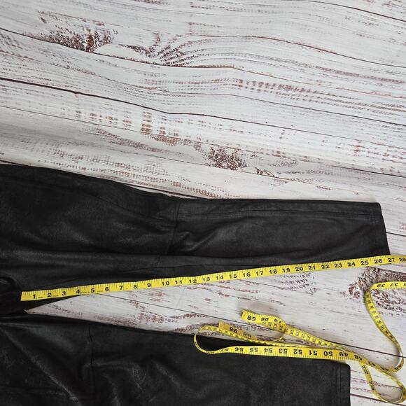 Free People Midnight Vegan Suede Pants S Black Pull On Leggings Stretchy Moto - Picture 10 of 12